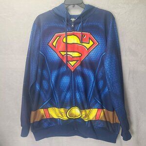 DC Comics Superman Hooded Zip Up Lightweight Jacket XL